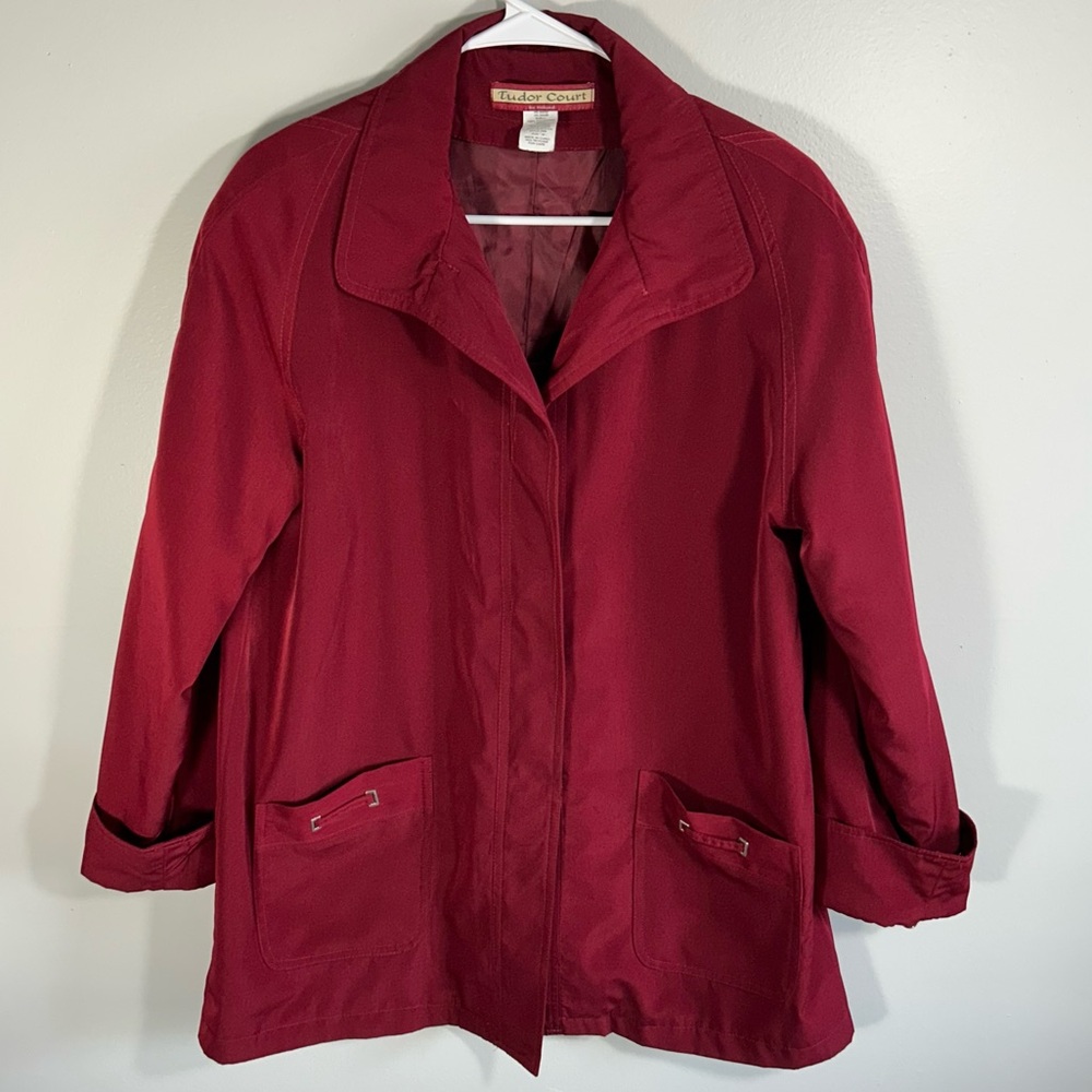 Tudor Court by Haband Vintage Red Rain Coat Polyester Shell Acrylic Lined XXL